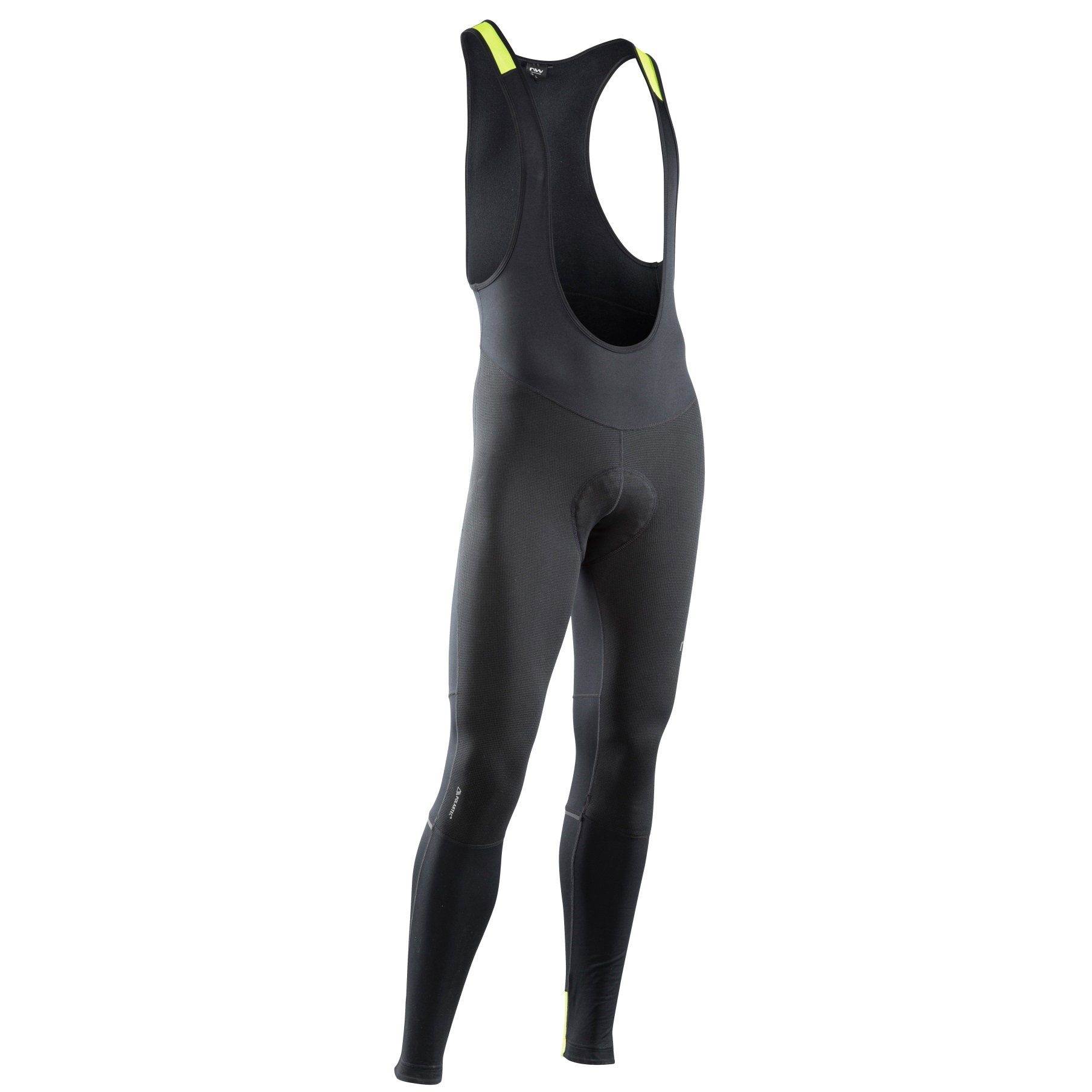 Northwave Northwave - pantaloni lungi ciclism iarna sau vreme rece pentru barbati cu bretele Fast Polar Bibtights - negru galben fluo