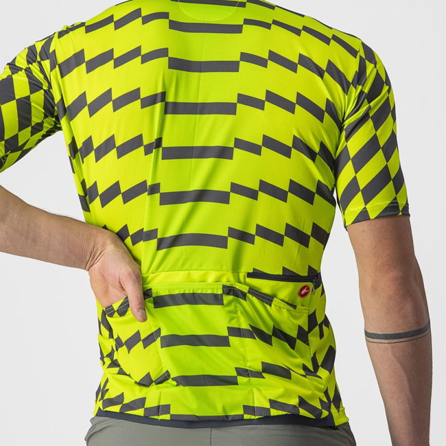 Castelli - tricou pentru ciclism cu maneca scurta Unlimited Sterrato Jersey - verde electric lime gri inchis