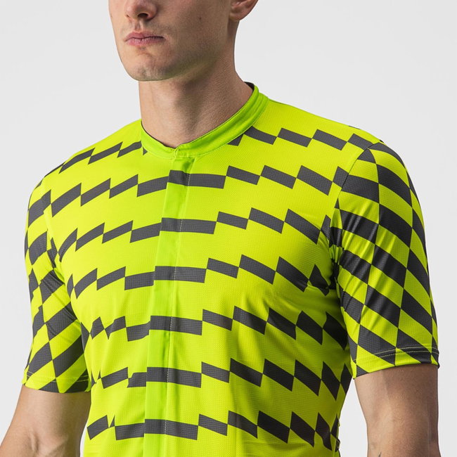 Castelli - tricou pentru ciclism cu maneca scurta Unlimited Sterrato Jersey - verde electric lime gri inchis