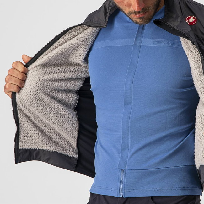 Castelli - vesta ciclism pentru barbati Unlimited Puffy Vest - gri inchis negru argintiu