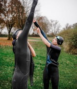 Orca - costum neopren triatlon pentru femei - Athlex Flex wetsuit - negru albastru flex