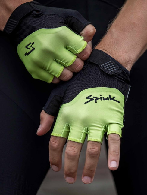 Spiuk - Manusi ciclism degete scurte TOP TEN - negru verde lime