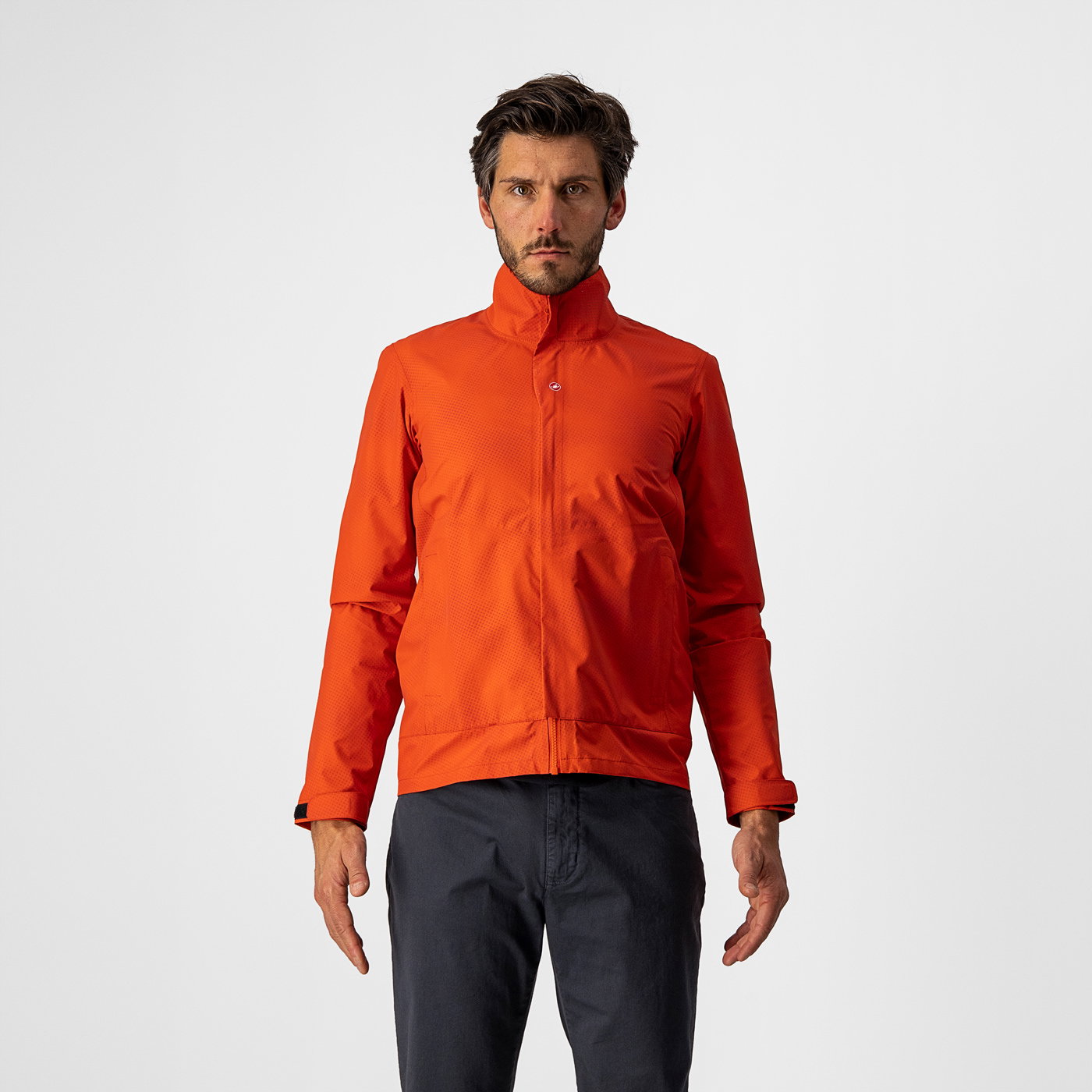 husa impermeabila Castelli Commuter Reflex - jacheta ciclism impermeabila portocalie
