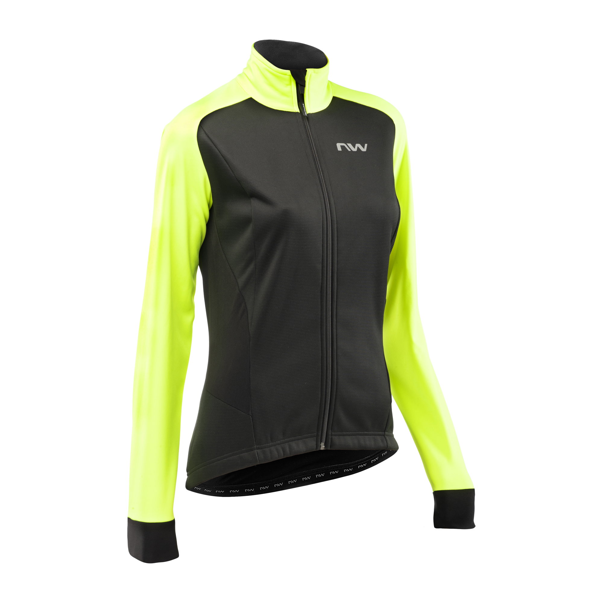 Activewear Northwave jacheta ciclism iarna Reload SP pentru femei (Selective Protection) - negru galben fluo