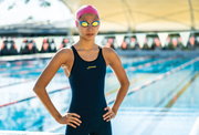 Finis - Costum inot tehnic pentru fete sau femei - Fuse Open Back Kneeskin - albastru