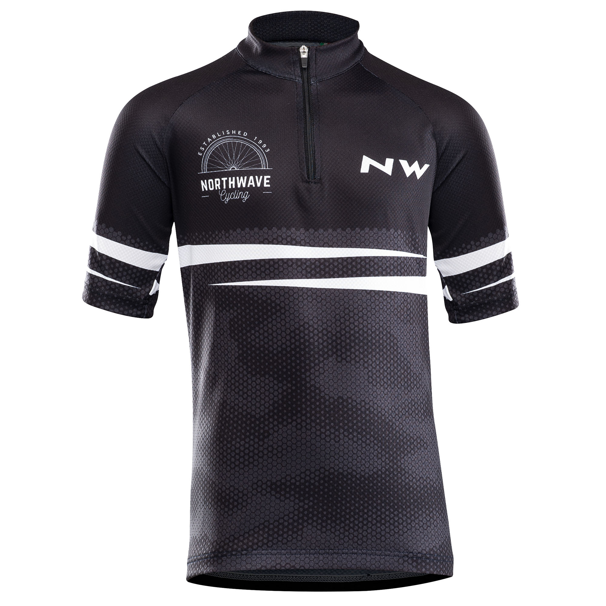 Northwave Northwave - tricou ciclism cu maneca scurta pentru copii Origin Junior jersey - negru alb gri