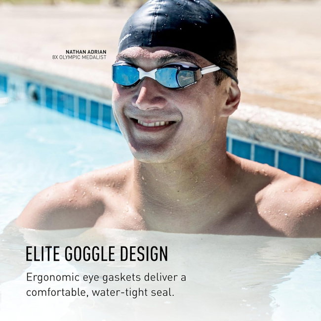 Finis - ochelari inot adulti Smart Google - alb gri inchis fumuriu