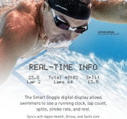 Finis - ochelari inot adulti Smart Google - alb gri inchis fumuriu