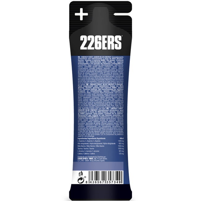 Shot energizant 226ers Energy Shot Stick 60ml - Blue Energy Mid