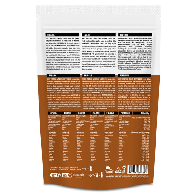 Proteină din zer 226ers Whey Protein Grass Fed 1 kg - cappuccino