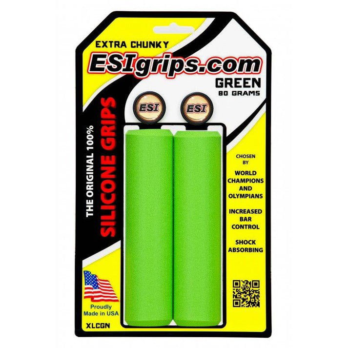 Bicycle Handlebar Grips & Decor ESI - mansoane 34mm - Extra Chunky - verde
