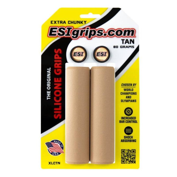 Bicycle Handlebar Grips & Decor ESI - mansoane 34mm - Extra Chunky - maro