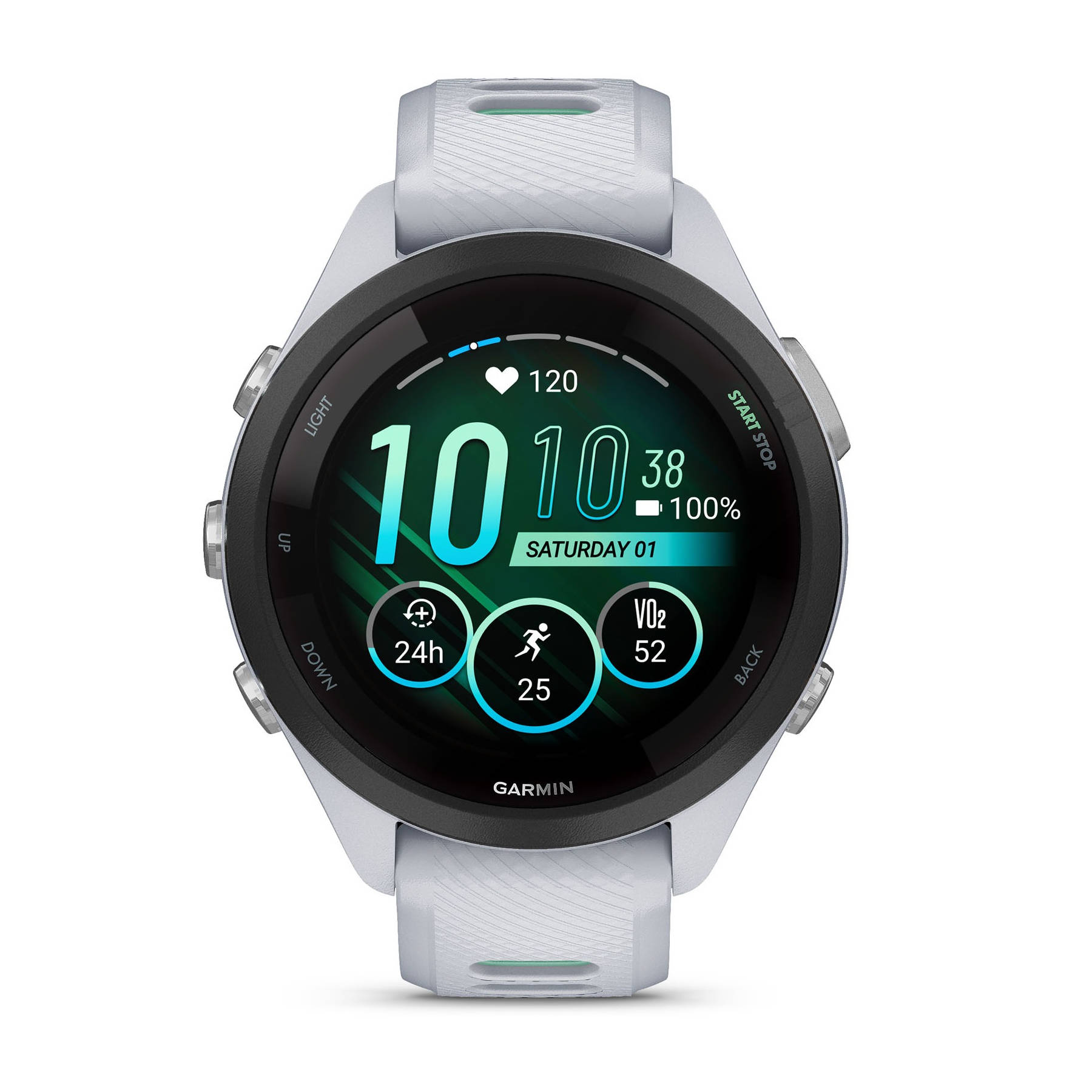 etichete autocolante Garmin Forerunner 265s ceas multisport GPS AMOLED 42 mm - alb