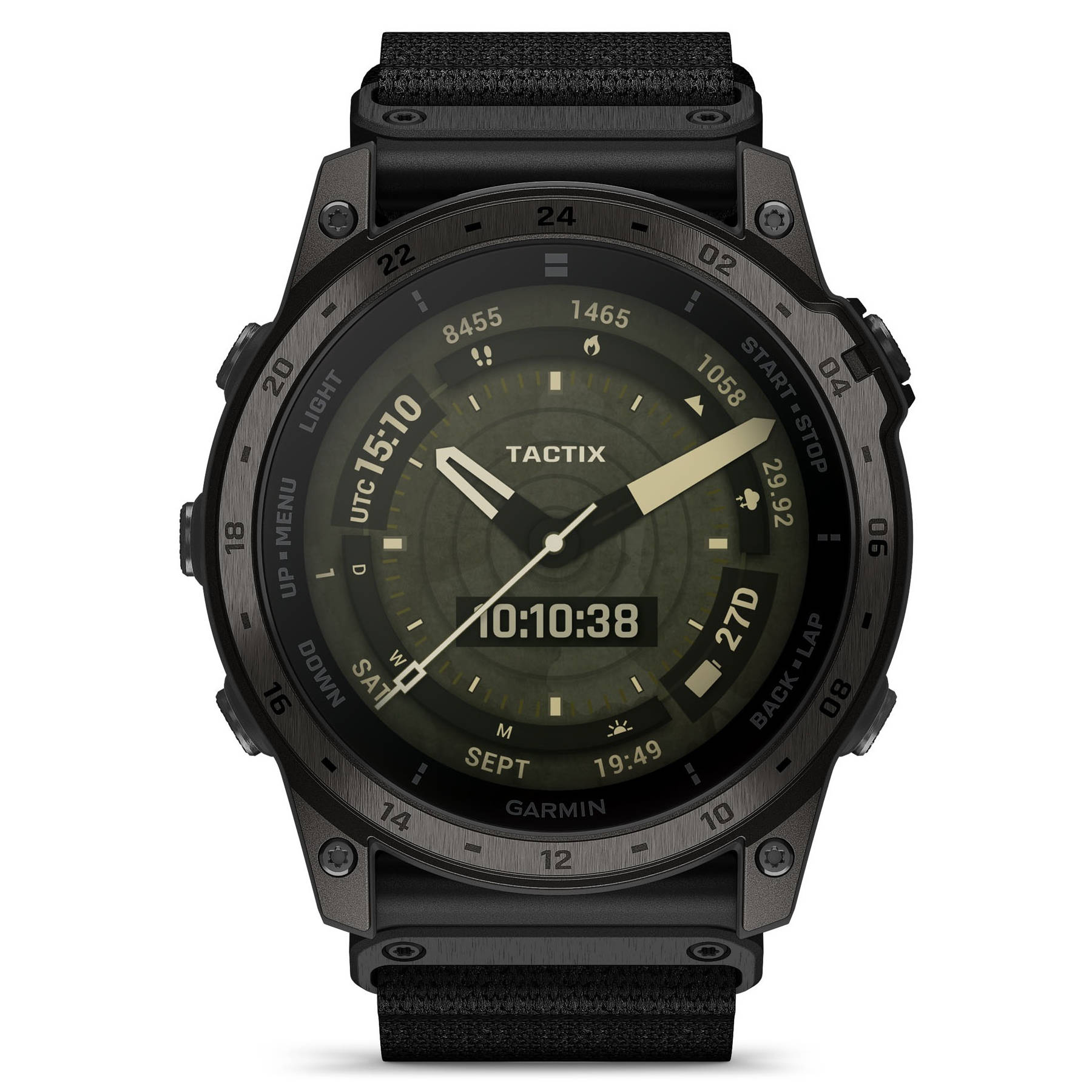 etichete autocolante Garmin - Tactix 7 AMOLED Sapphire ceas multisport cu GPS - ramă neagră Titanium DLC și curea din silicon neagră + nailon