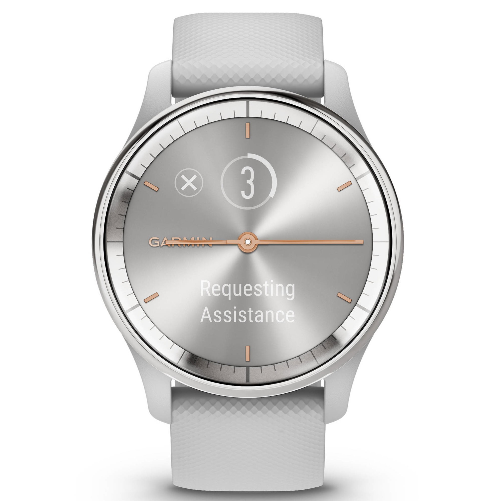 Watches Garmin - vivomove Trend - Ramă Silver din oţel inoxidabil - carcasă Mist Grey - curea din silicon