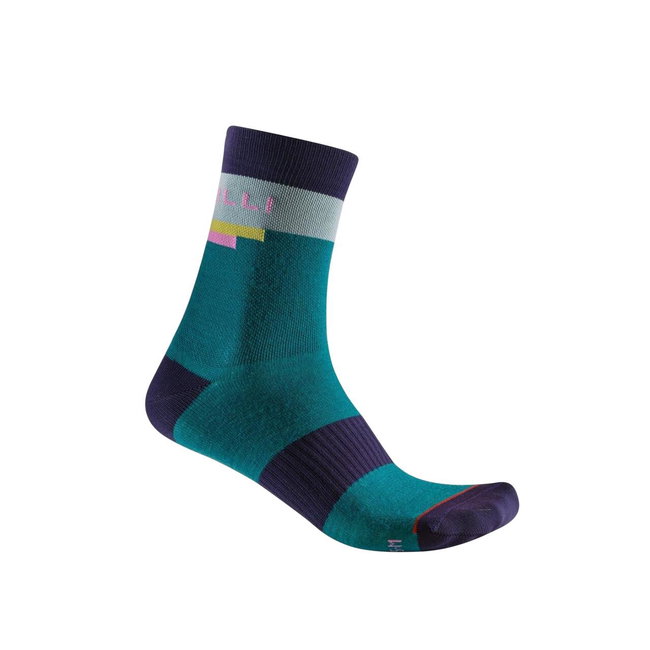 Castelli - sosete ciclism - Velocissima 2 Thermal - turcoaz |bleumarin | gri - S/M - 35-38