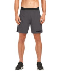 2XU - Pantaloni scurti compresie alergare 2 in 1 barbati Comp 7" Shorts - gri Charcoal negru