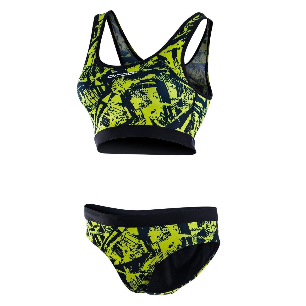 Boating & Water Sports Orca - Costum de baie doua piese pentru Femei Bra &amp; Bikini - print albastru royal verde lime