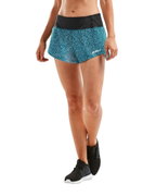 2XU - Short alergare XVENT Free Short 3" W - Rain Spot- Ocean Teal