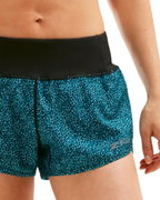 2XU - Short alergare XVENT Free Short 3" W - Rain Spot- Ocean Teal