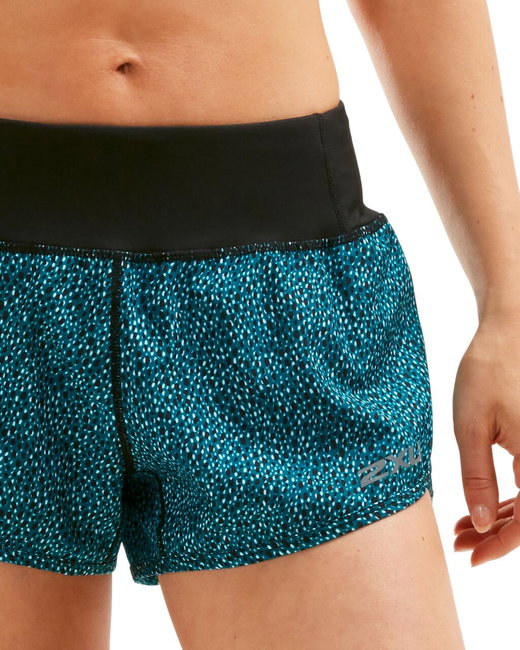 2XU - Short alergare XVENT Free Short 3" W - Rain Spot- Ocean Teal