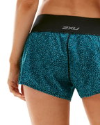 2XU - Short alergare XVENT Free Short 3" W - Rain Spot- Ocean Teal