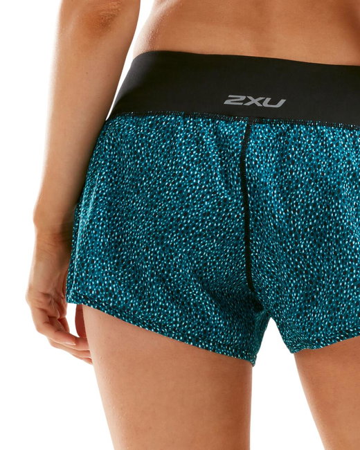 2XU - Short alergare XVENT Free Short 3" W - Rain Spot- Ocean Teal