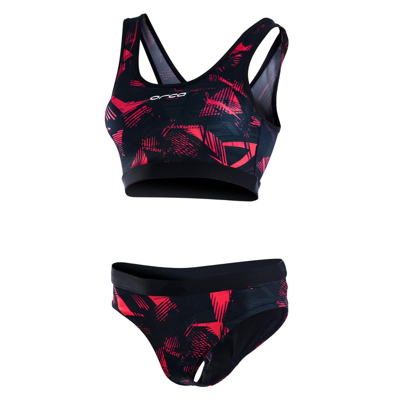 Boating & Water Sports Orca - Costum de baie doua piese pentru Femei Bra &amp; Bikini - print negru rosu