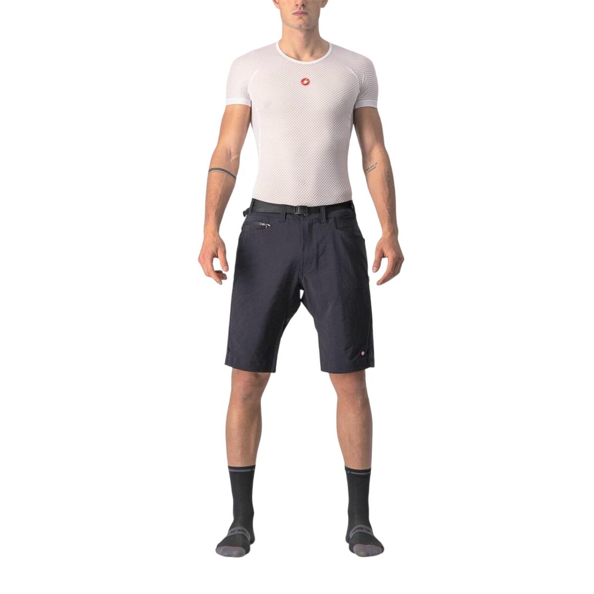Castelli Castelli - pantaloni ciclism scurti si largi pentru barbati Unlimited Trail Baggy Short - negru