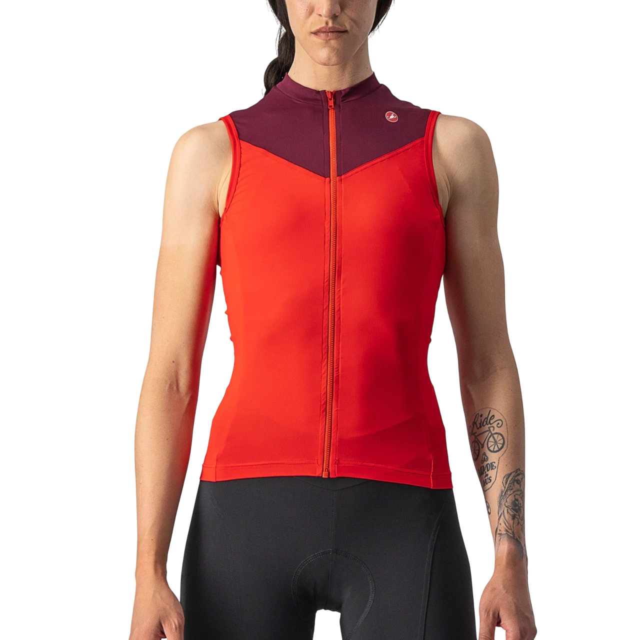 Castelli Castelli - tricou pentru ciclism fara maneci pentru femei Solaris sleeveless jersey - rosu visiniu