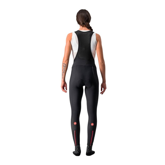 Castelli - Pantaloni lungi ciclism cu bretele pentru iarna si vreme rece pentru femei - Meno Wind W bibtight - negru