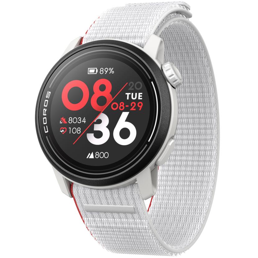 Coros Coros - Pace 3 - ceas multisport GPS - alb rosu Chalk - curea alba/nailon