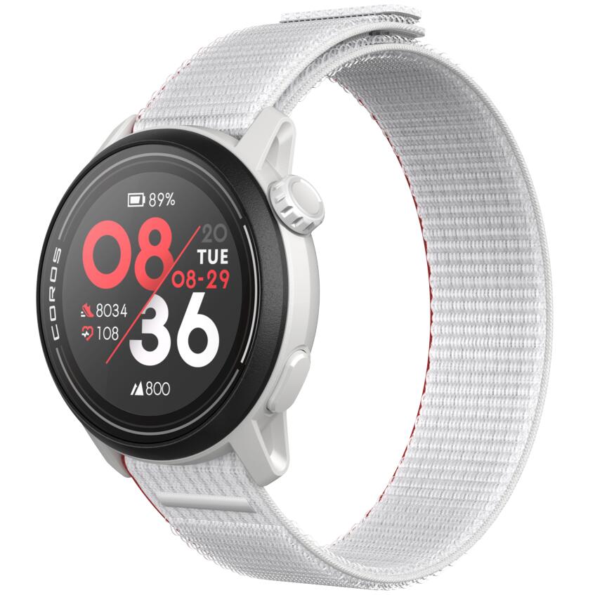 Coros - Pace 3 - ceas multisport GPS - alb rosu Chalk - curea alba