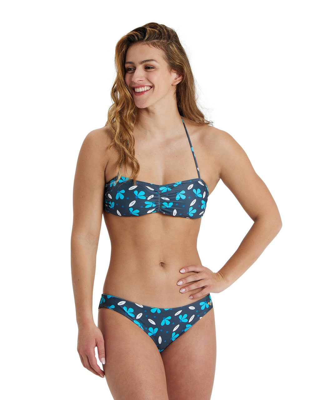 Arena Arena - costum inot femei 2 piese - Bikini Bandeau Allover - Asphalt I Multi
