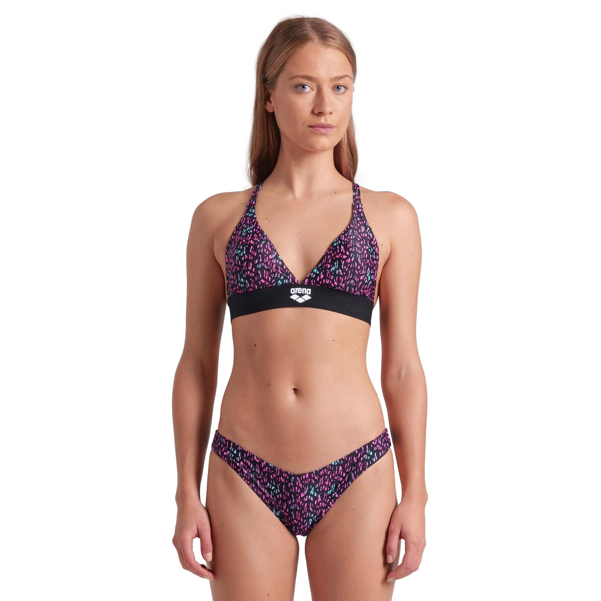 Arena Arena - costum inot femei 2 piese - Monogram Elastic Bikini Triangle - Black I Multi