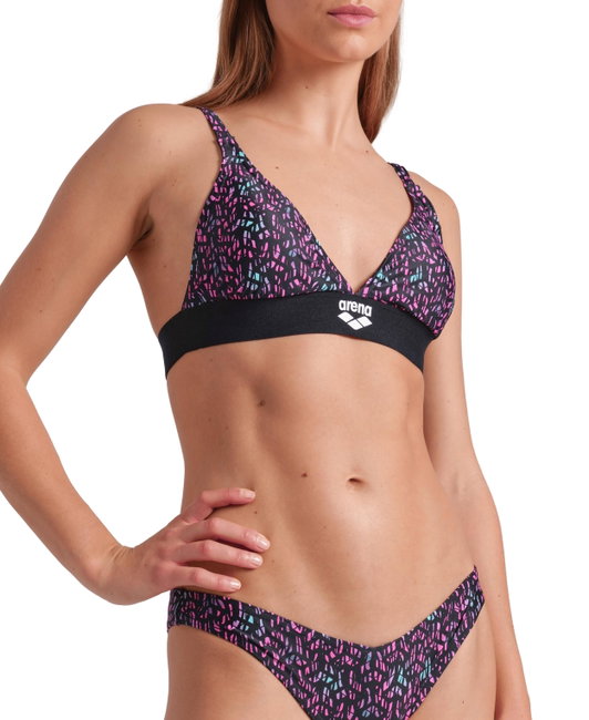 Arena - costum inot femei 2 piese - Monogram Elastic Bikini Triangle - Black I Multi