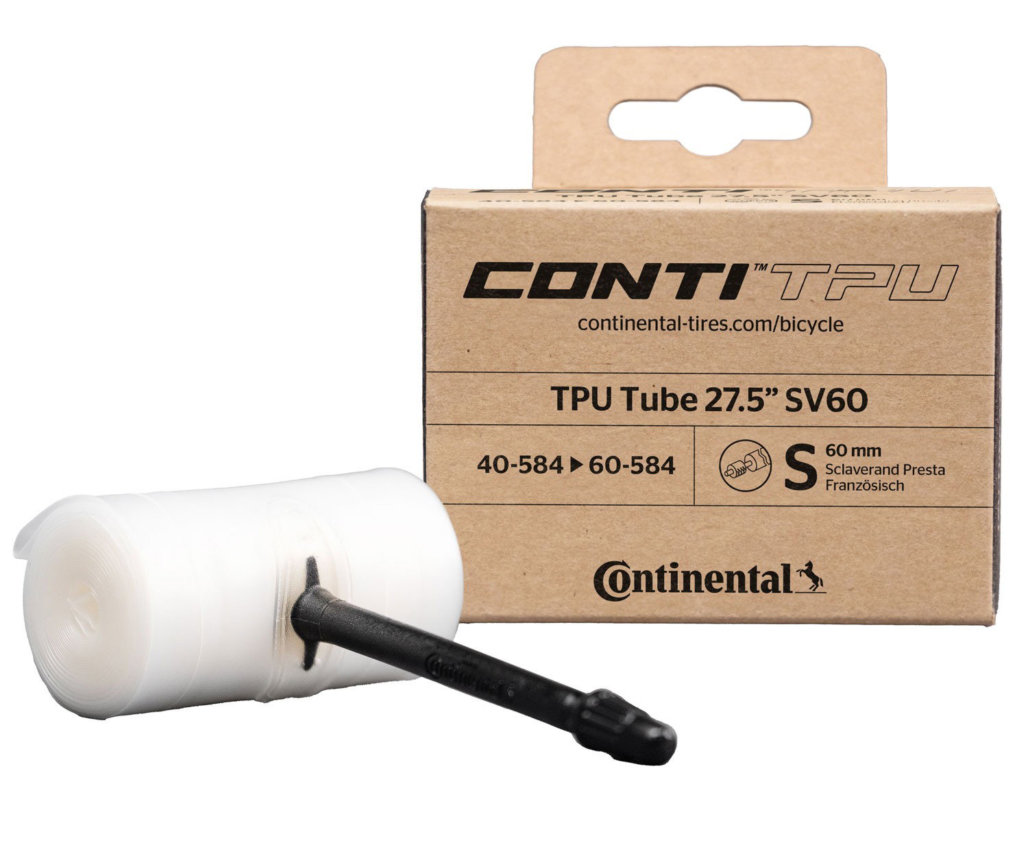 Bicycle Tubes Continental - camera bicicleta TPU 27.5" - 40-584/60-584 - valva presta 60mm