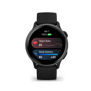 Garmin - vivoactive 6 smartwatch cu GPS și AMOLED - ramă gri slate din aluminiu - carcasă neagră şi bratara din silicon