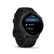 Garmin - vivoactive 6 smartwatch cu GPS și AMOLED - ramă gri slate din aluminiu - carcasă neagră şi bratara din silicon