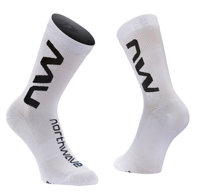 Northwave - sosete ciclism - Extreme Air - inaltime 17 cm - alb-negru