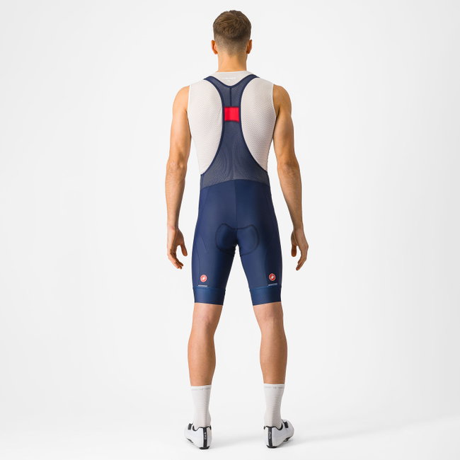 Castelli - pantaloni ciclism scurti cu bretele - Entrata 2 Bibshort - 15-35 gr C - albastru belgian
