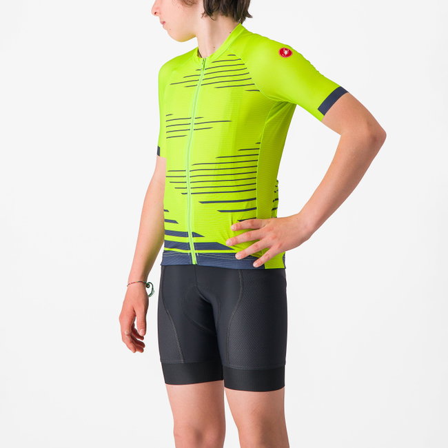 Castelli - tricou ciclism maneca scurta copii - Aero Kid Jersey - verde lime | albastru