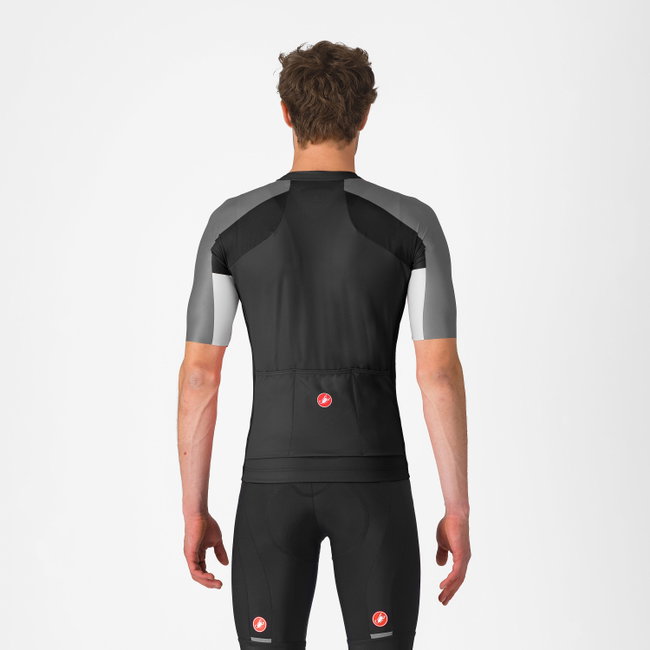 Castelli - tricou ciclism maneca scurta regular fit - Entrata 6 Jersey - negru | gri