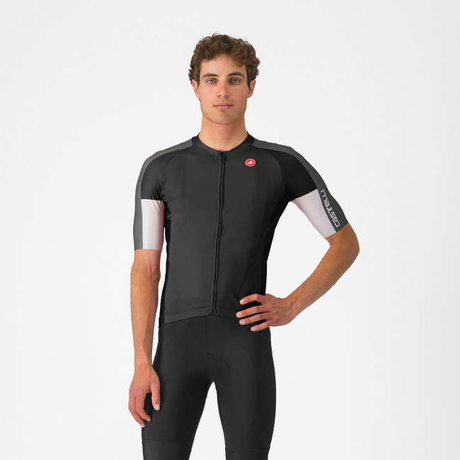 Castelli - tricou ciclism maneca scurta regular fit - Entrata 6 Jersey - negru | gri