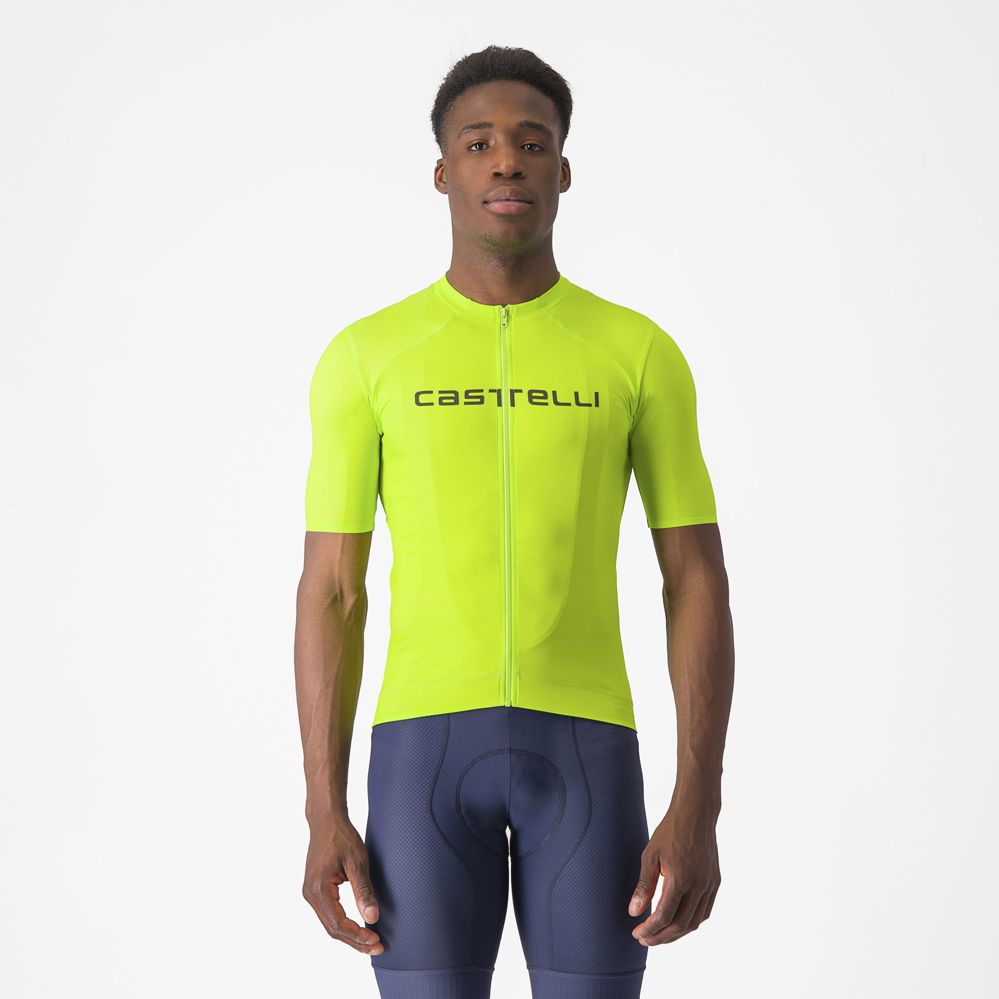 Castelli Castelli - tricou ciclism maneca scurta regular fit - Prologo Lite Jersey - 16-38 gr C - verde lime | verde inchis