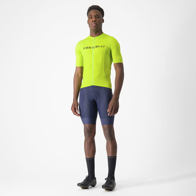 Castelli - tricou ciclism maneca scurta regular fit - Prologo Lite Jersey - 16-38 gr C - verde lime | verde inchis