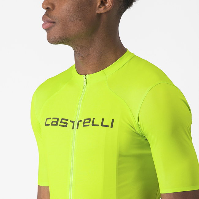 Castelli - tricou ciclism maneca scurta regular fit - Prologo Lite Jersey - 16-38 gr C - verde lime | verde inchis
