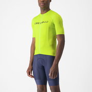 Castelli - tricou ciclism maneca scurta regular fit - Prologo Lite Jersey - 16-38 gr C - verde lime | verde inchis