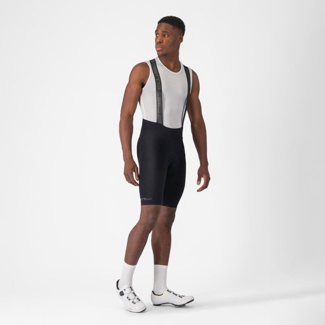 Castelli - pantaloni ciclism scurti cu bretele - Espresso Bibshort - 15-35 gr C - negru