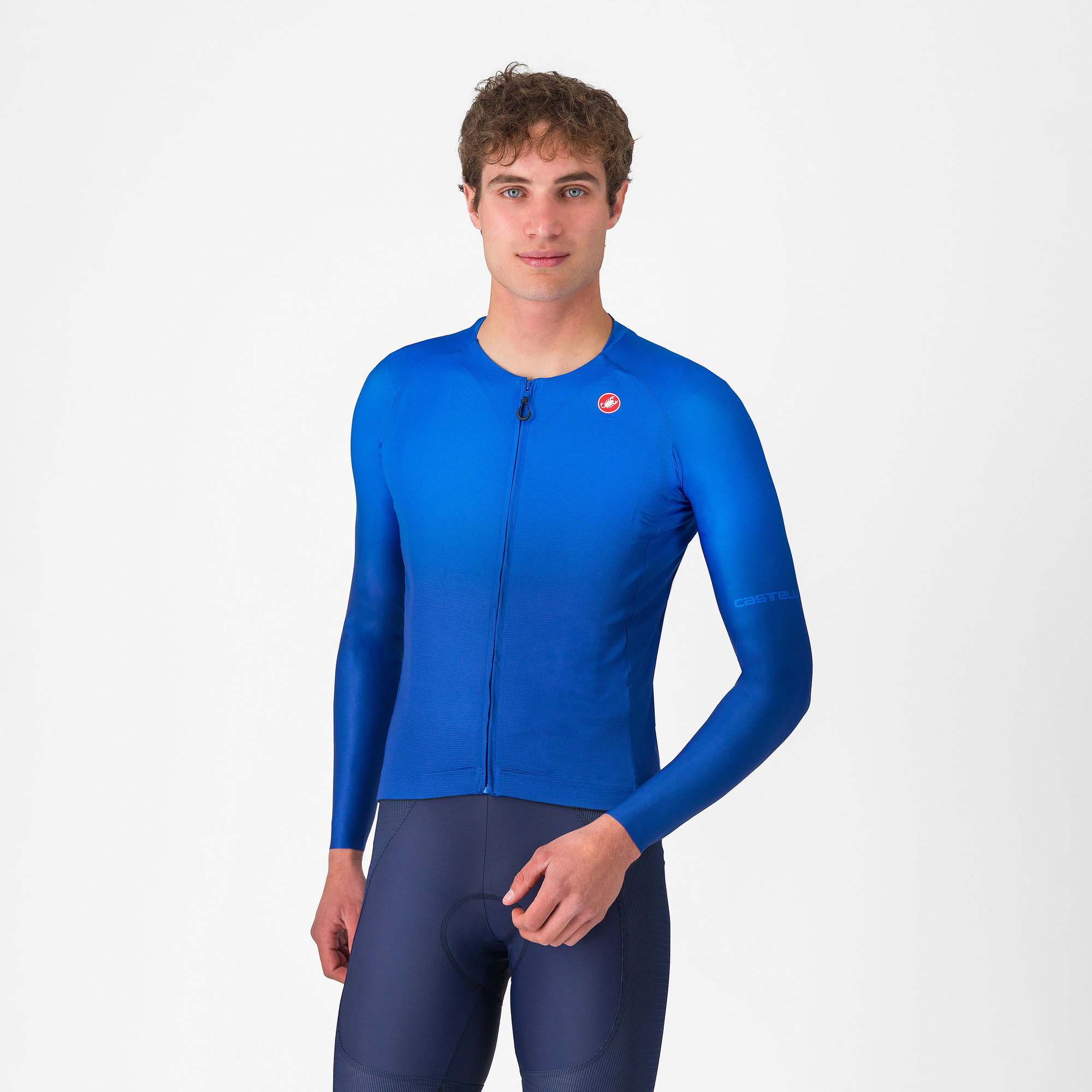 Castelli Castelli - tricou ciclism maneca lunga tailored fit cu protectie solara - Upf Long Sleeve Jersey - albastru azzurro
